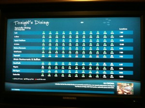 Screens to help you decide dinner for the night.