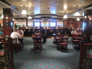 Great space called O'Sheehan's Bar and Grill! It's an Irish Pub that offers complimentary dining as well as a pool tables, air hockey, arcade games and a bowling alley. Great for hanging out!